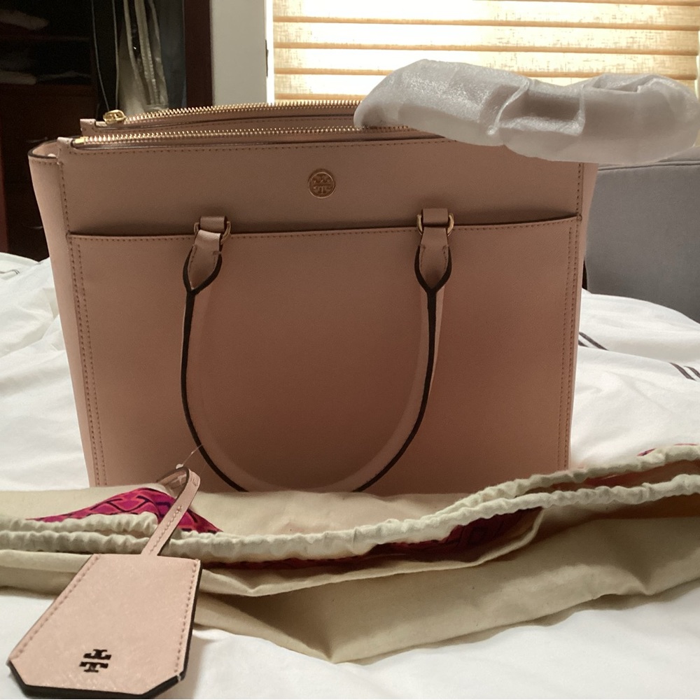 Tory Burch Robinson double zip tote